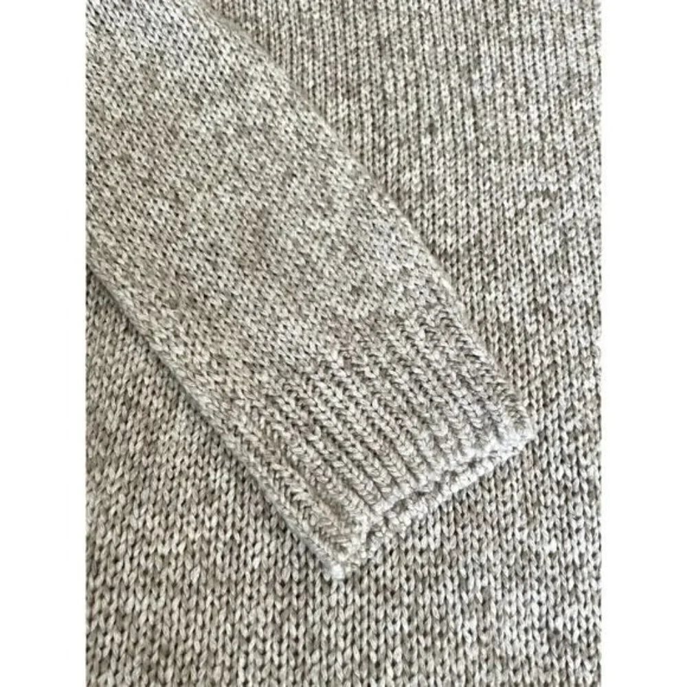 J. CREW Women's Sweater Sz Small Oatmeal Knit Ribbed Collar Hem Wrist Soft NEW